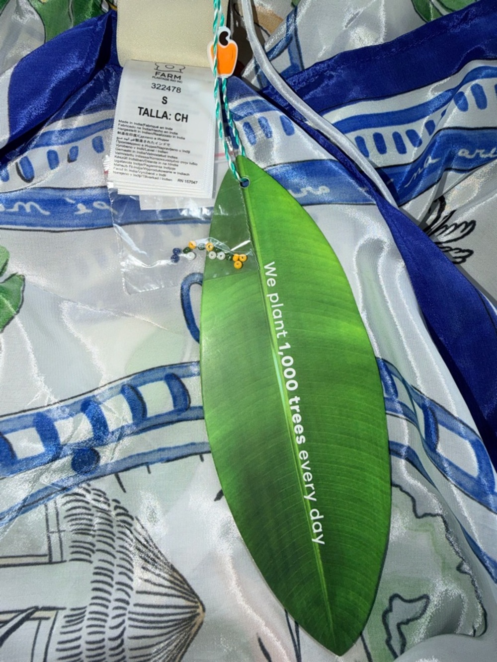 FARM Rio Blue, Green and Yellow Tropical Print Midi Dress - Picture 5 of 7